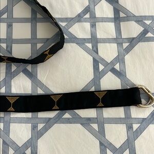 J. McLaughlin Black and Gold Belt in Martini print